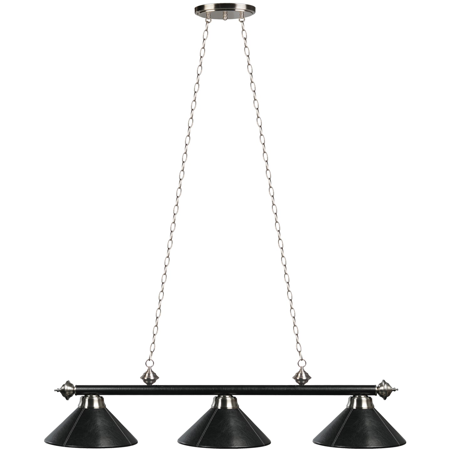 3 Lt 54" Billiard Light - Leather/Black