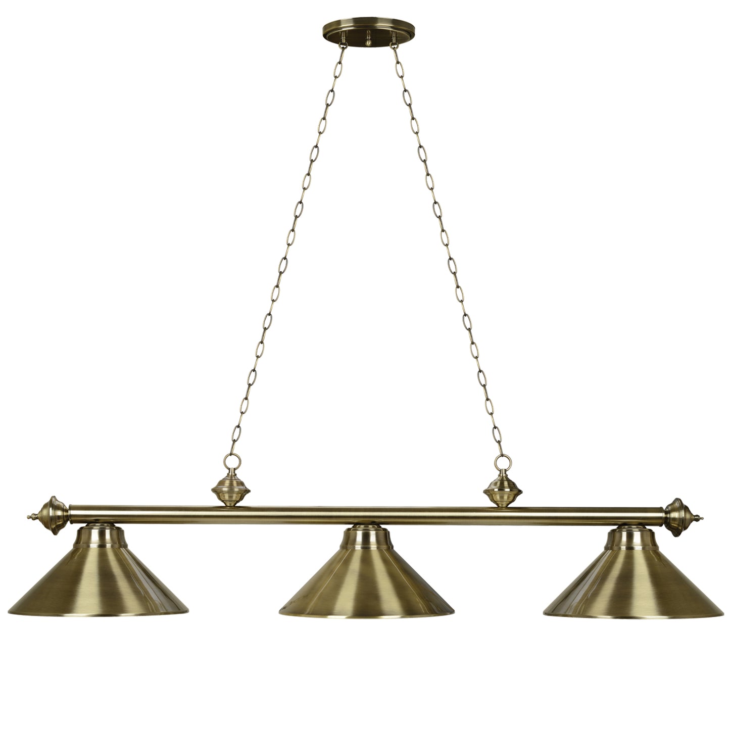 54" 3lt Billiard Light - Antique Brass