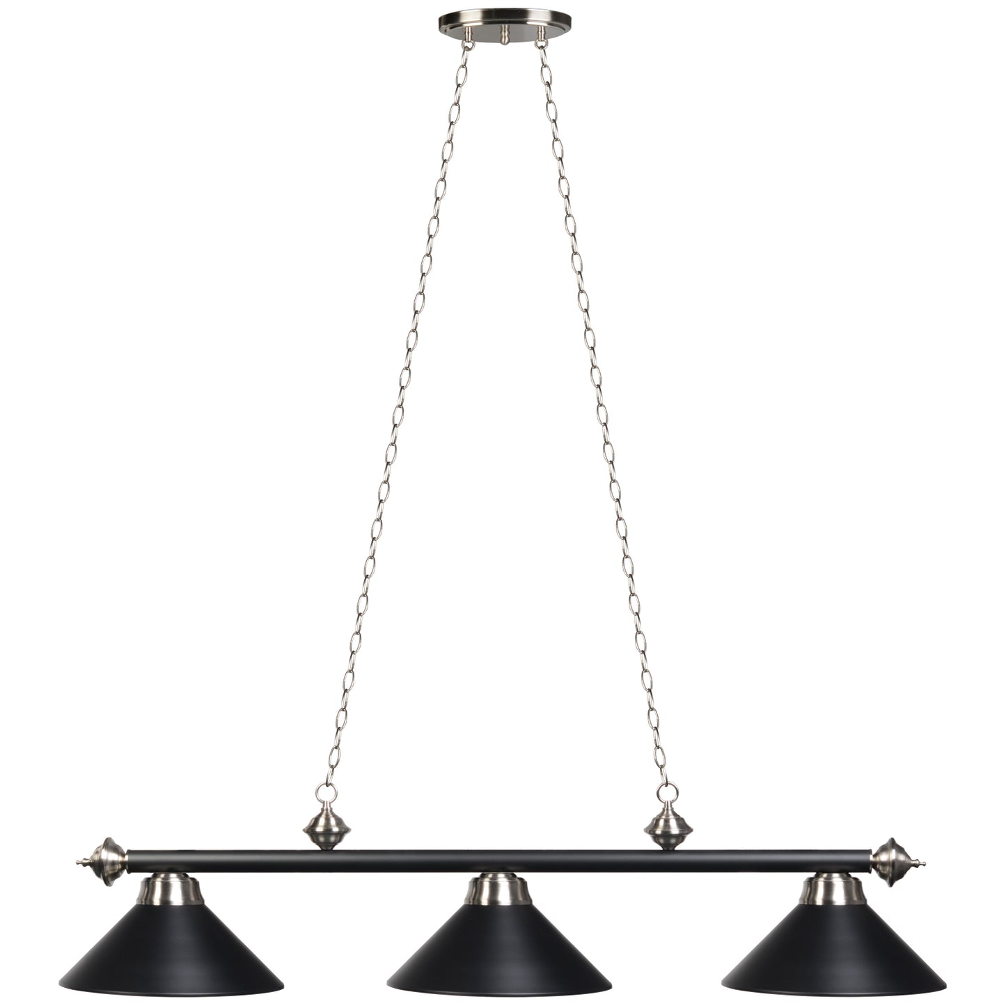 54" 3lt Billiard Light - Matte BLK/ST