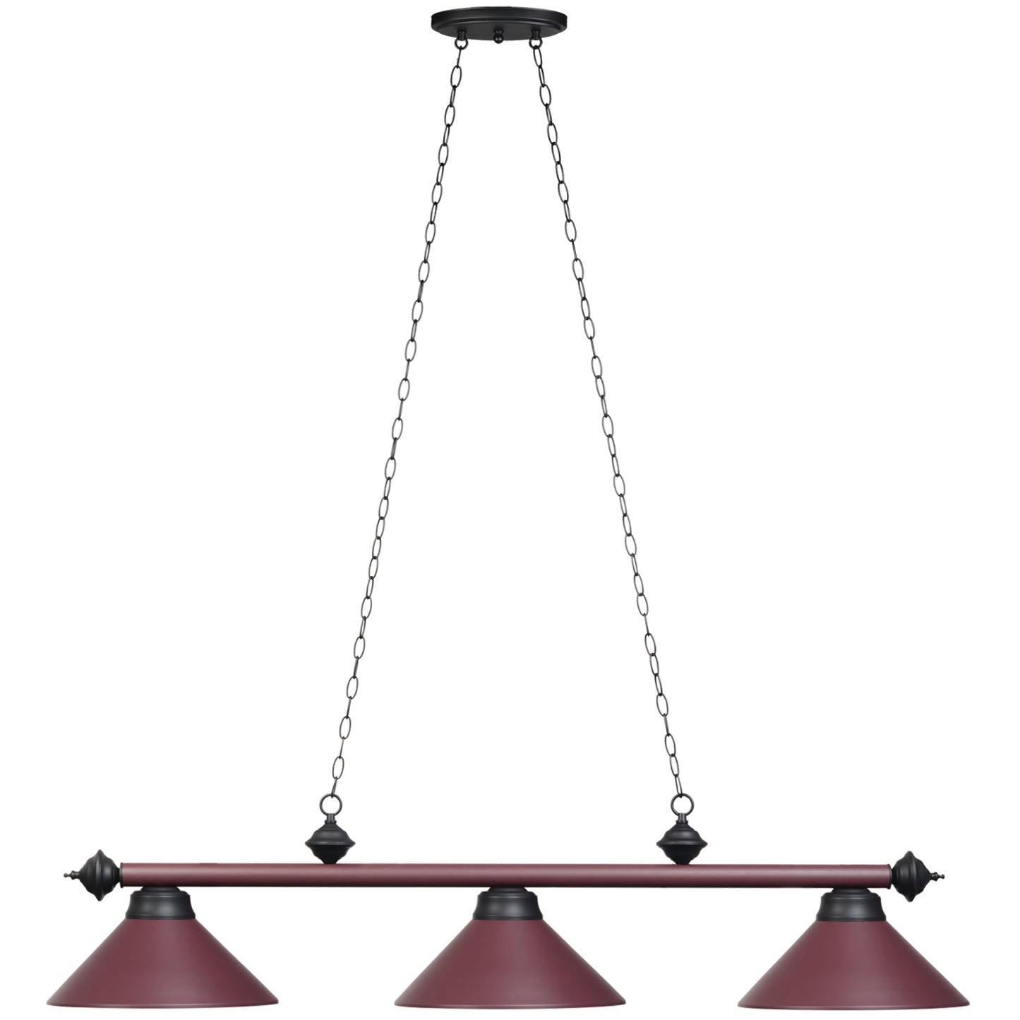 54" 3lt Billiard Light - Matte Burgany