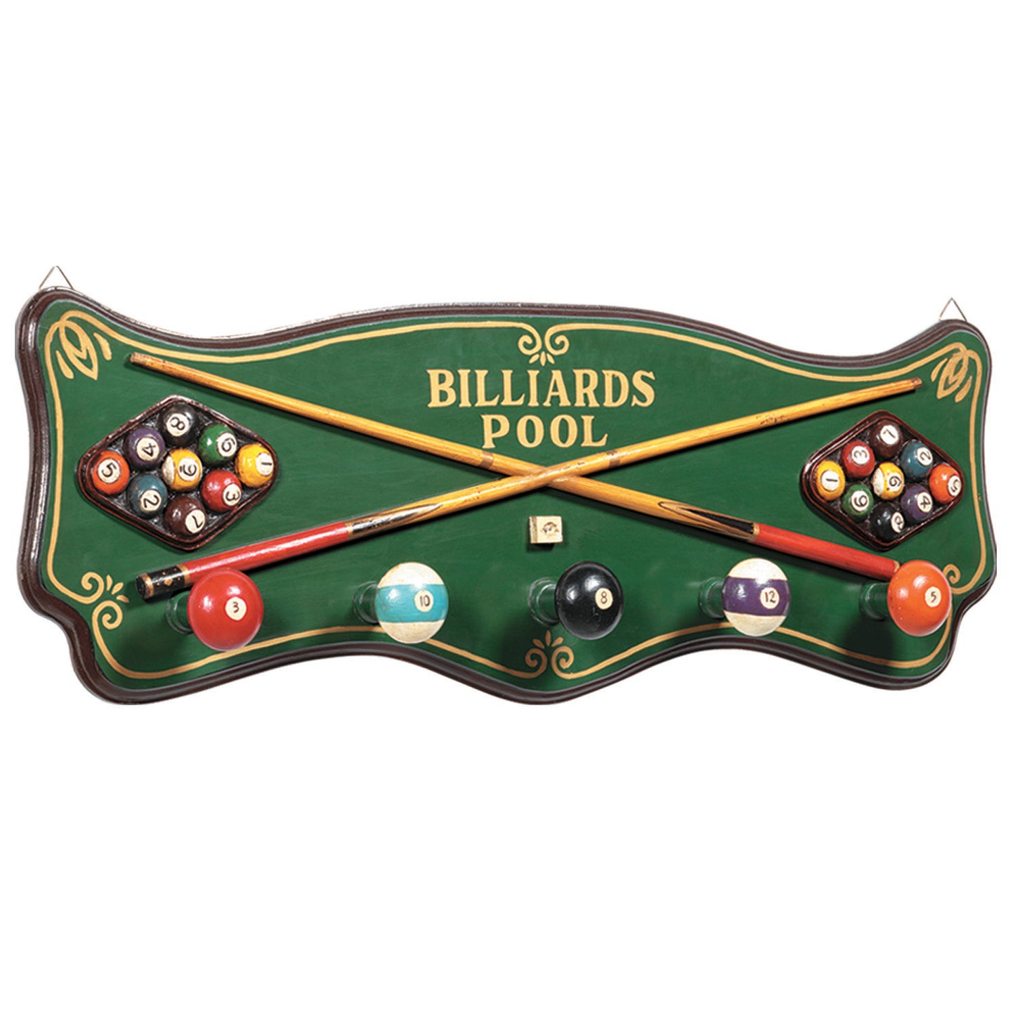 Pub Sign Billiards Coat Rack