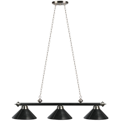 3 Lt 54" Billiard Light - Leather/Black