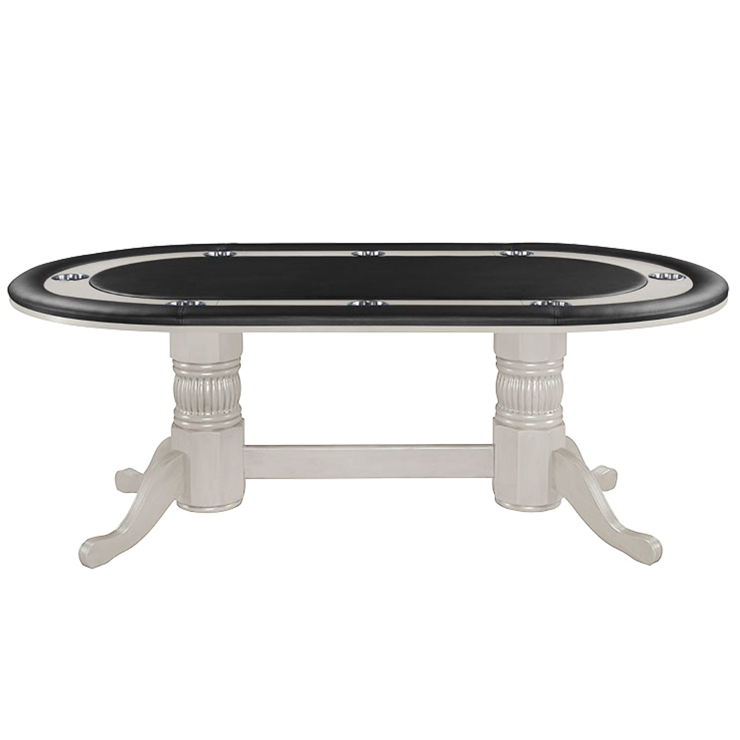 84" Texas Hold'em Game Table - Antique White