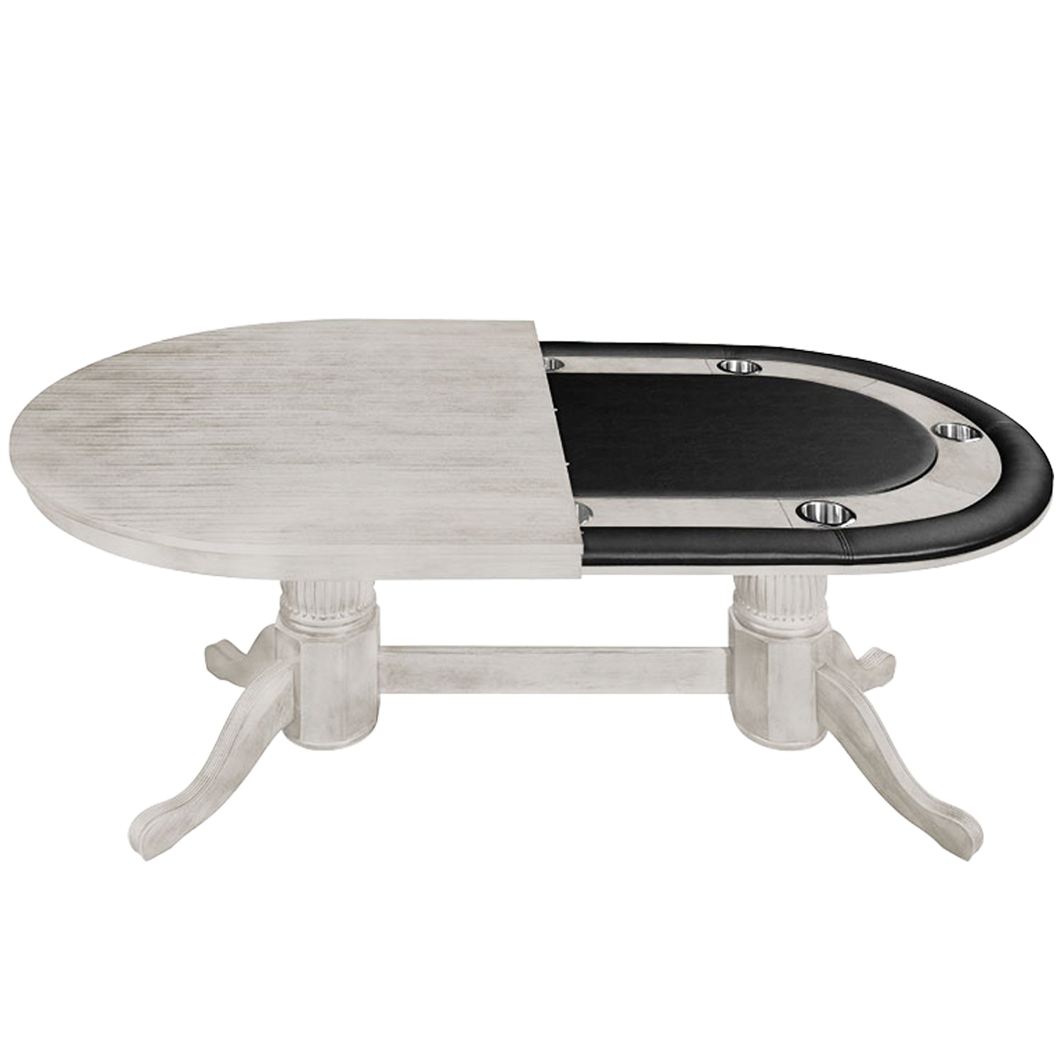 84" Texas Hold'em Game Table - Antique White