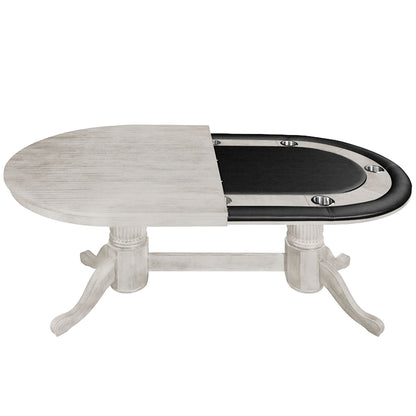 84" Texas Hold'em Game Table - Antique White