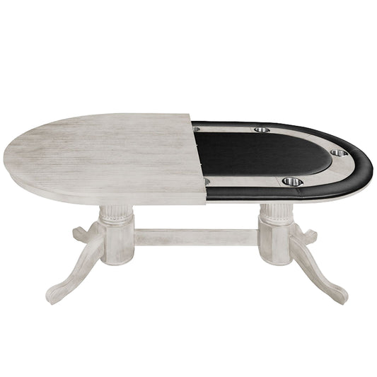84" Texas Hold'em Game Table - Antique White