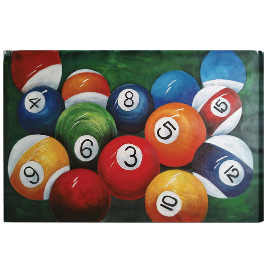 Oil Painting on Canvas - Billiard Balls Close Up