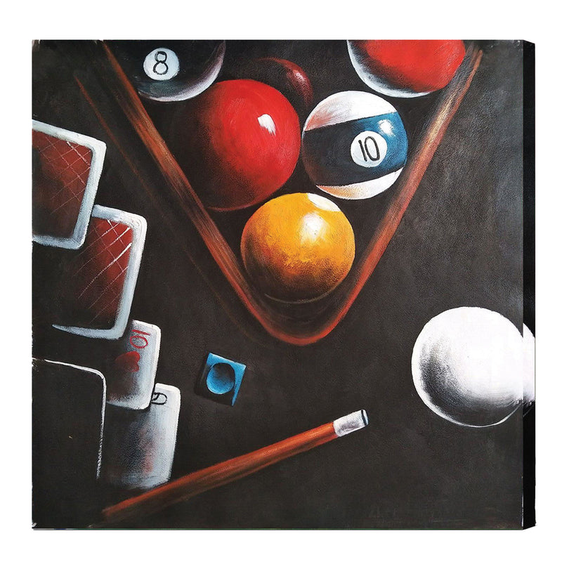 Oil Painting on Canvas Balls in Rack/Cue