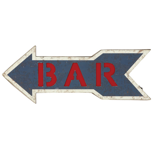 Metal Sign Bar Arrow - Blue
