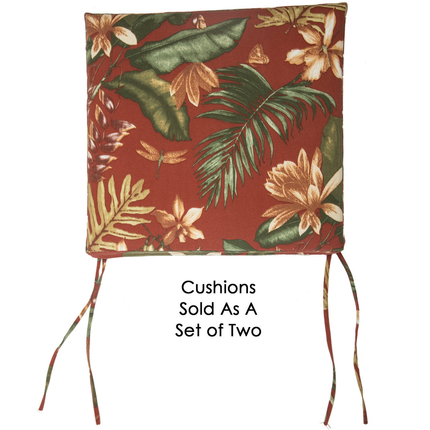 Set of Two Tiki Barstool Cushions - Burgundy