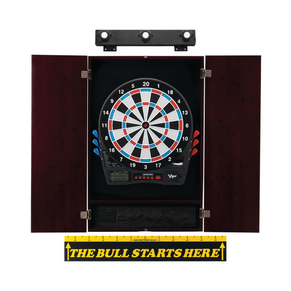 Viper Showdown Electronic Dartboard, Metropolitan Mahogany Cabinet & Shadow Buster Dartboard Lights