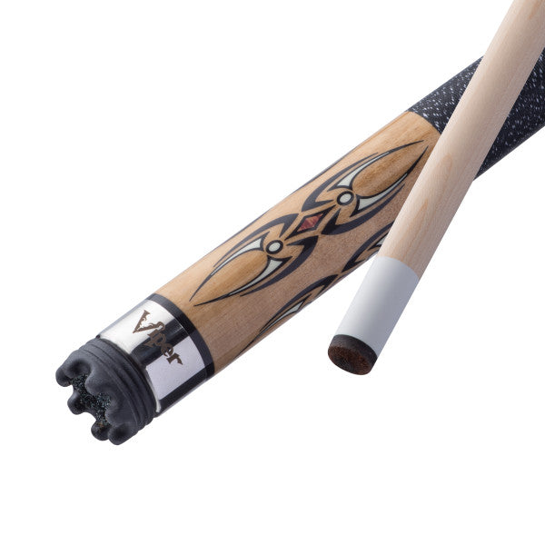 Viper Sinister Black and White Wrap with Brown Stain Billiard/Pool Cue Stick 20 Ounce