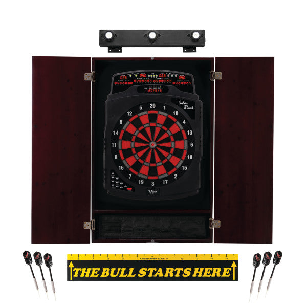 Viper Solar Blast Electronic Dartboard, Metropolitan Mahogany Cabinet, 