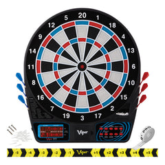 Viper 777 Electronic Dartboard, "The Bull Starts Here" Throw Line, Sure Grip Black Soft Tip Darts, Dart Tip Remover Tool & Tufflex II Black Dart Tips