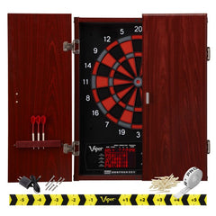 Viper Neptune Electronic Dartboard, "The Bull Starts Here" Throw Line Marker, Pitbull 18g Soft Tip Darts, Dart Tip Remover Tool & Tufflex II Black Dart Tips