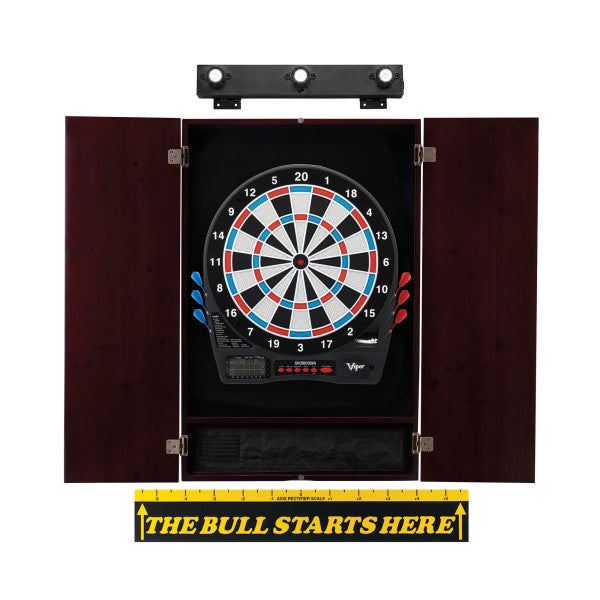 Viper Showdown Electronic Dartboard, Metropolitan Mahogany Cabinet, 