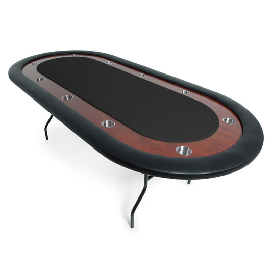 BBO Ultimate Poker Table - 92" Folding Leg Poker Table - Mahogany