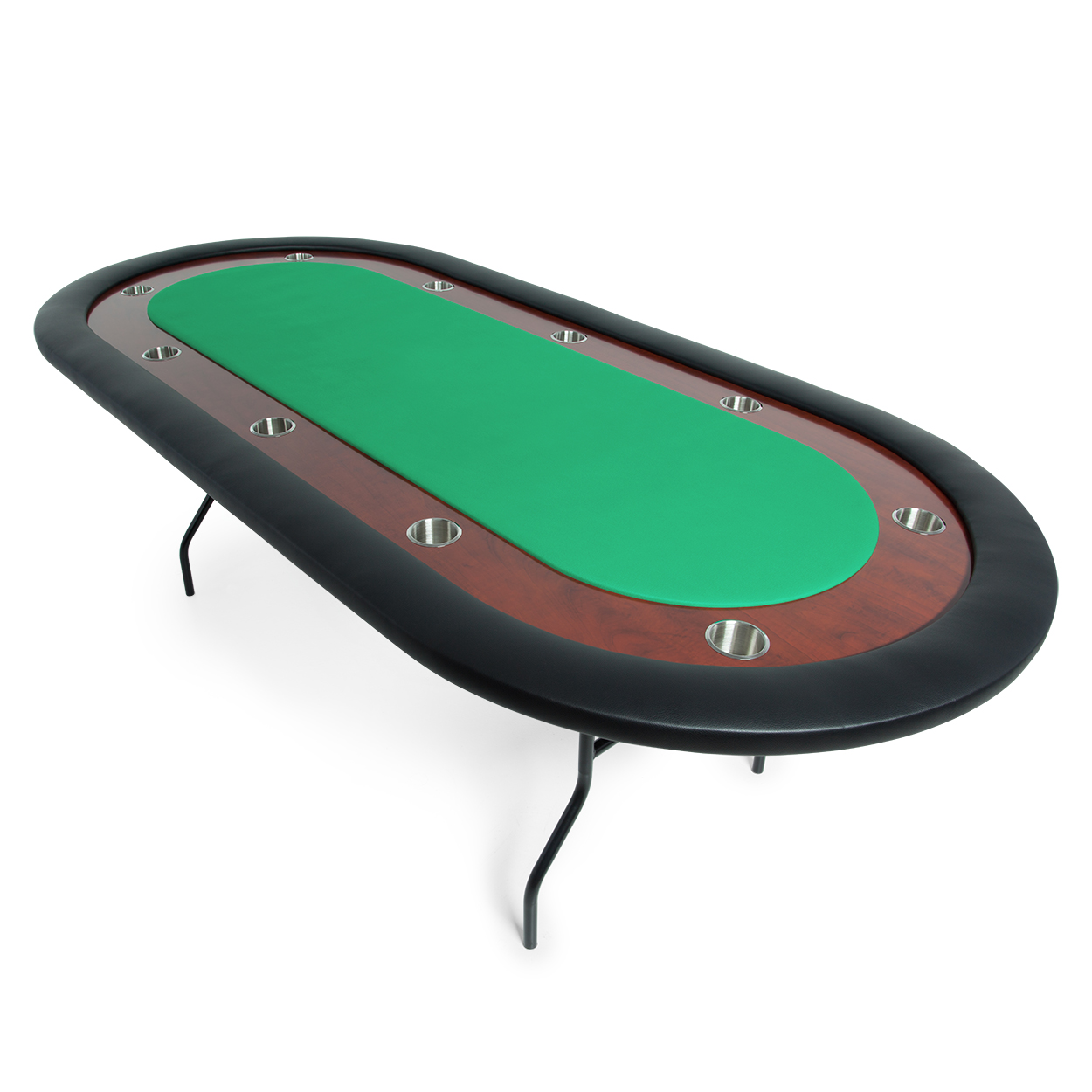 BBO Ultimate Poker Table - 92" Folding Leg Poker Table - Mahogany