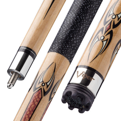 Viper Sinister Black and White Wrap with Brown Stain Billiard/Pool Cue Stick 19 Ounce