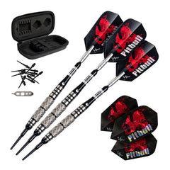 Viper Neptune Electronic Dartboard, "The Bull Starts Here" Throw Line Marker, Pitbull 18g Soft Tip Darts, Dart Tip Remover Tool & Tufflex II Black Dart Tips